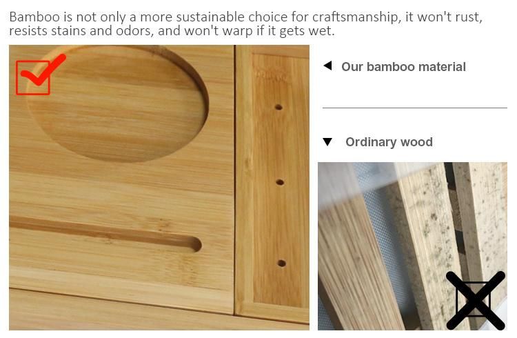 Wholesale Price Top Grade Natural Bamboo Bathtub Tray Caddy