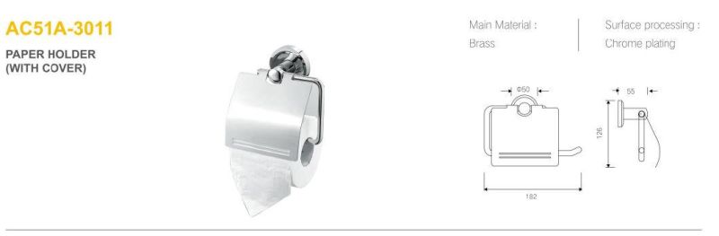 Chrome Plating Bathroom Accessories Toilet Paper Holder with Cover