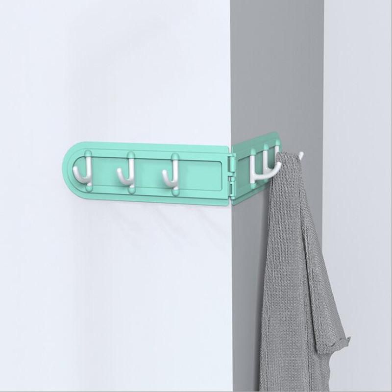 6 Hook Corner Hook Free Punching Kitchen Bathroom Bedroom Dressing Room Wall Storage Hook Home Folding Coat Hook Without Perforation Wbb12180