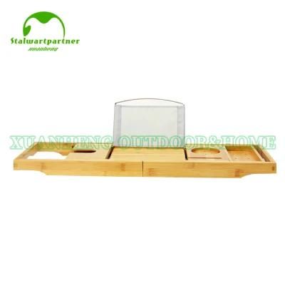 Adjustable Bamboo Bathtub Caddy Tub Tray