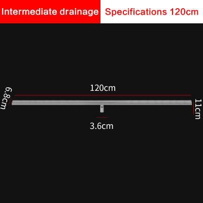 120*6.8cm DN50 Thickened Solid Striped 304 Stainless Steel Floor Drain Shower Room Long Strip Large Displacement Odor Proof Floor Drain