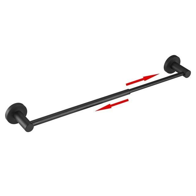 15.9 to 28.6 Inch Adjustable Wall Mount SUS304 Single Towel Bar for Bathroom