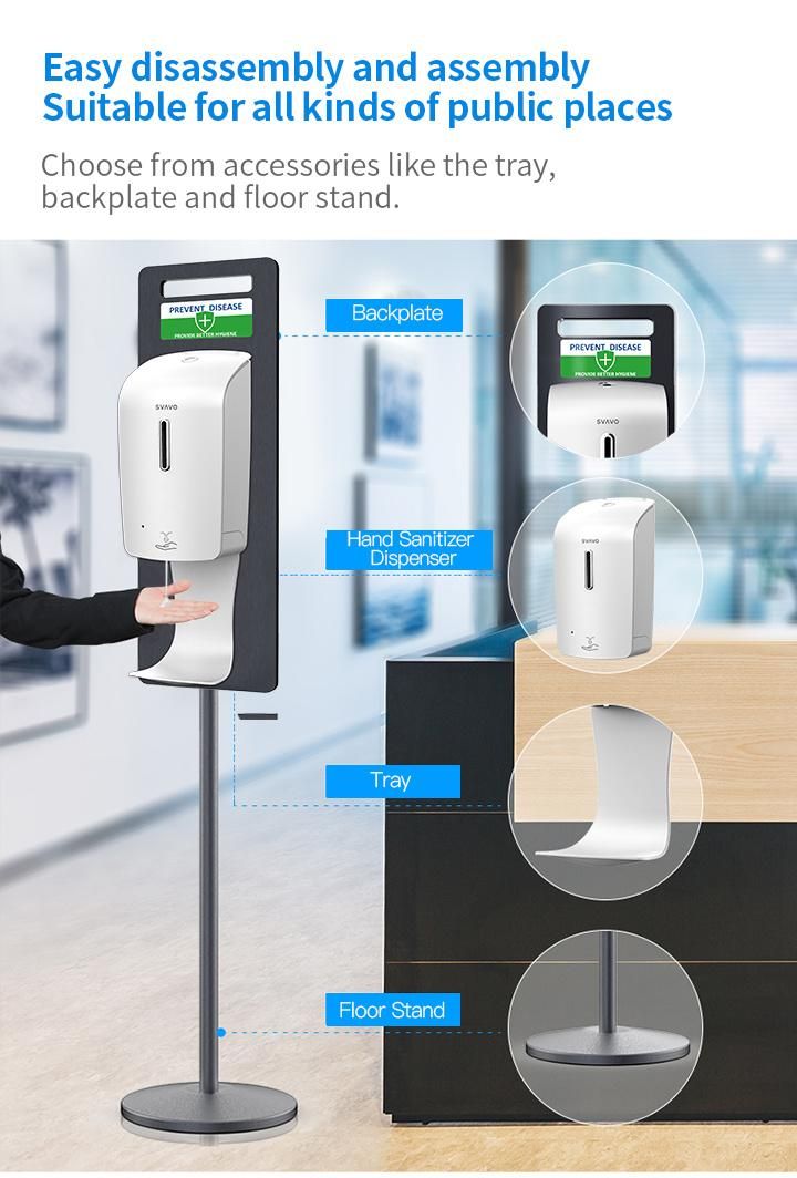 Svavo ABS Plastic Hotel Office Sensor Automatic Hand Sanitizer Gel Dispenser