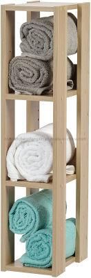 3-Shelf Open Wood Shelving Unit, Natural