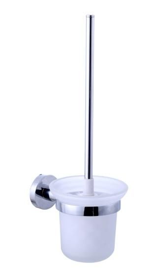 Zinc Alloy Polished Chrome Toilet Brush Holder Wall Mounted with Nail Toilet Brush and Holder