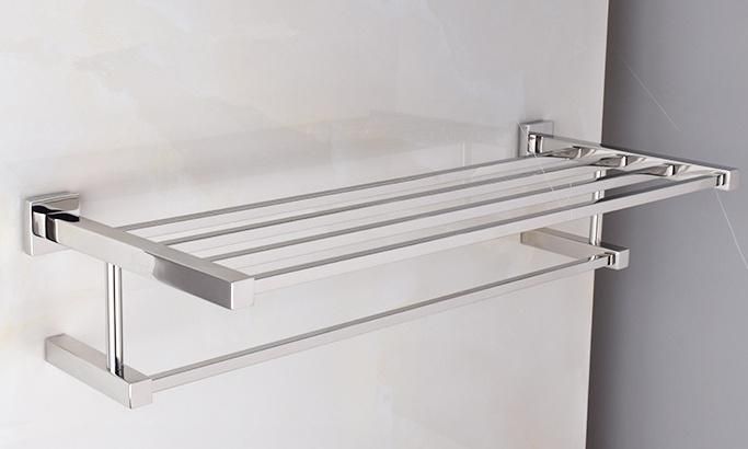 Stainless Steel Bathroom Shelf with Towel Rack