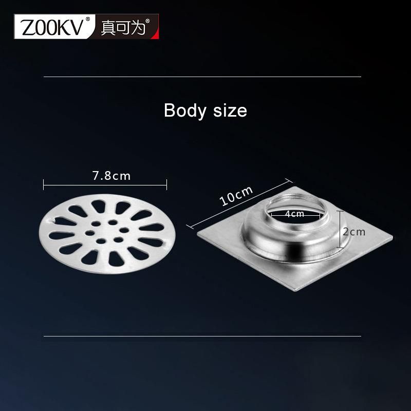 3mm Thicken 304 Bathroom Thickening 304 Stainless Steel Deep Water Seal Floor Drain Washer Dual-Use Deodorant Floor Drain