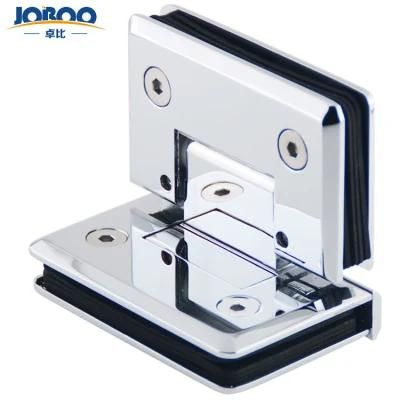 Bathroom Fittings Adjustable Glass to Glass 90 Degree Solid Brass Polish Chrome Phlishing Glass Shower Hinges Connector Joboo Zb571