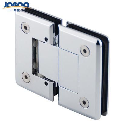 Bathroom Fittings Adjustable Glass to Glass 180 Degree Solid Brass Polish Chrome Phlishing Glass Shower Hinges Connector Joboo Zb551