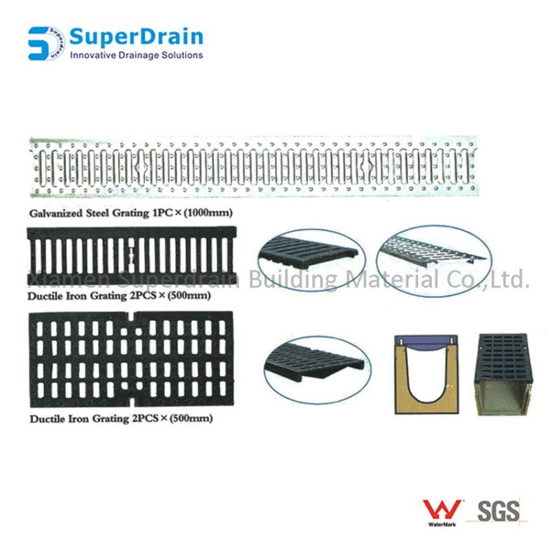 Residential Iron Polymer Trench Drain with Grate