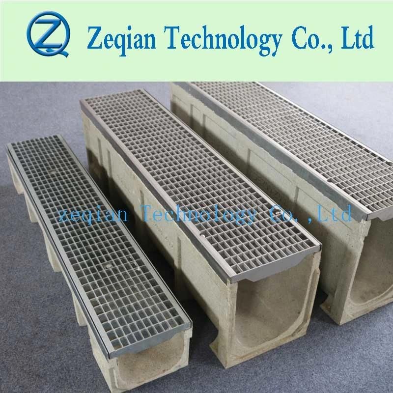 Polymer Concrete Linear Drain Trench with Stainless Steel Grating Cover