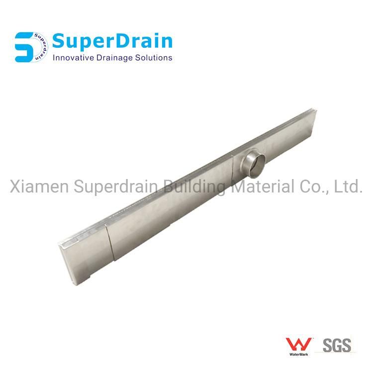 Commercial Stainless Steel Channel Drain with Strip Grate for Overflow Use