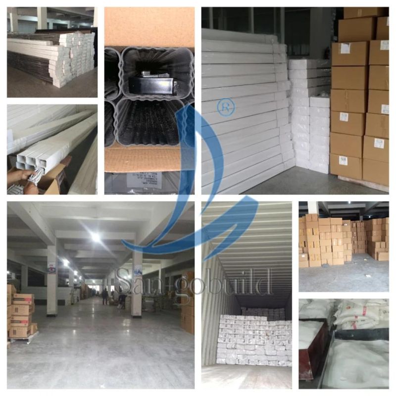 Guangzhou Manufacture 5.2&7 Inch PVC Rainwater Downspout Darin Fitting Gutter Square PVC Downpipe