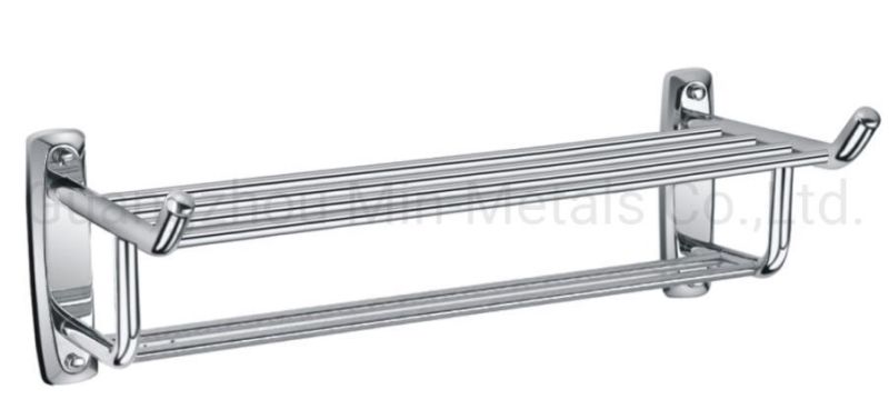 Stainless Steel Double Towel Rack H Style with Hooks Mx-Tr113