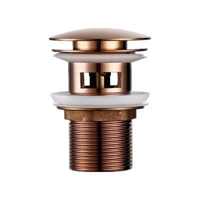 Brushed Rose Golden Basin Pop up Drainer Bathroom Drain with Overflow