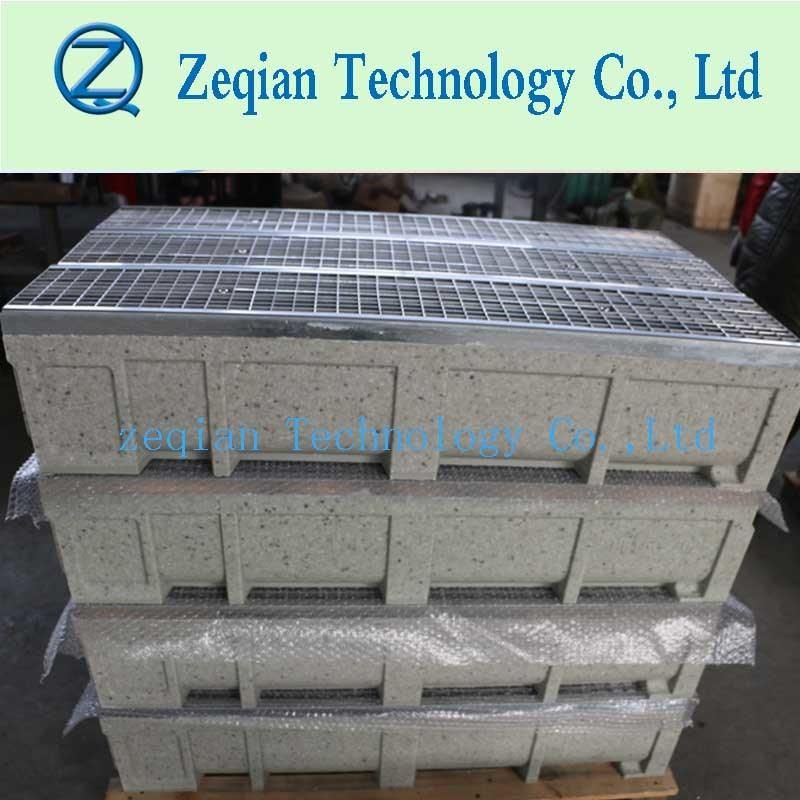 Polymer Linear Drain with Trench Grating for Rain Water