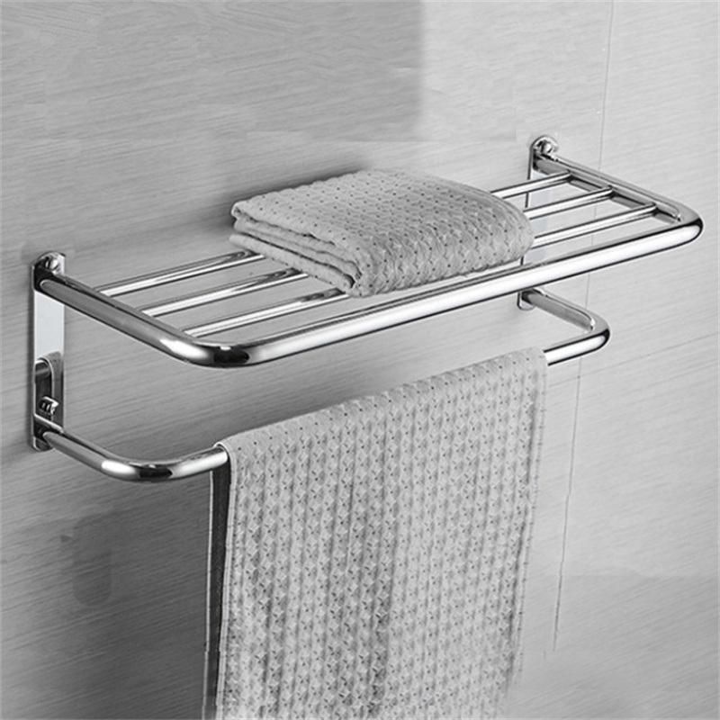 Stainless Steel Bathroom Towel Rack Double Bath Towel Bar