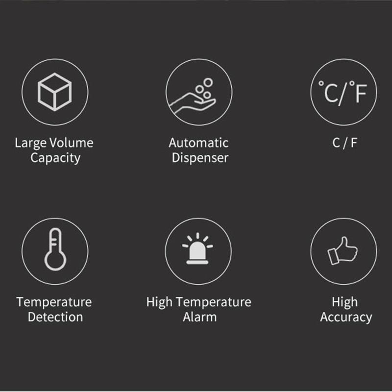Intelligent Power Saving Temperature Measurement Automatic Hand Santizier Dispener with Automatic Alarm Function