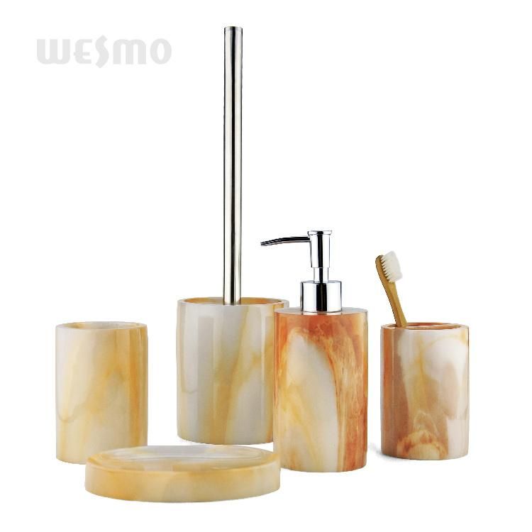 Imitated Marble Finish Polyresin Bathroom Accessories