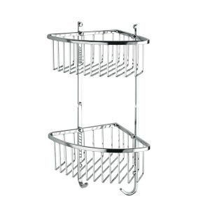 Chromed Plated Bathroom Removable Corner Shelf Triangle Rack with Two Tier