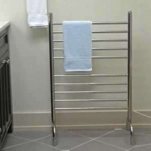 Bathroom Free Standing Towel Rack with Front Black