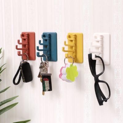 Bathroom Hook Plastic Self Adhesive Hanger Hooks Rotating Wall Hook