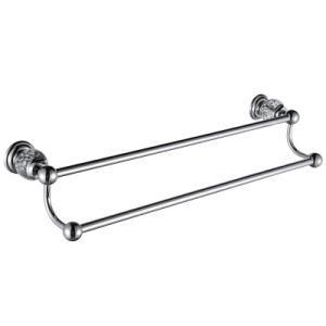 9022 Bathroom Accessories Wallmounted Chrome Finish Brass Double Towel Bar