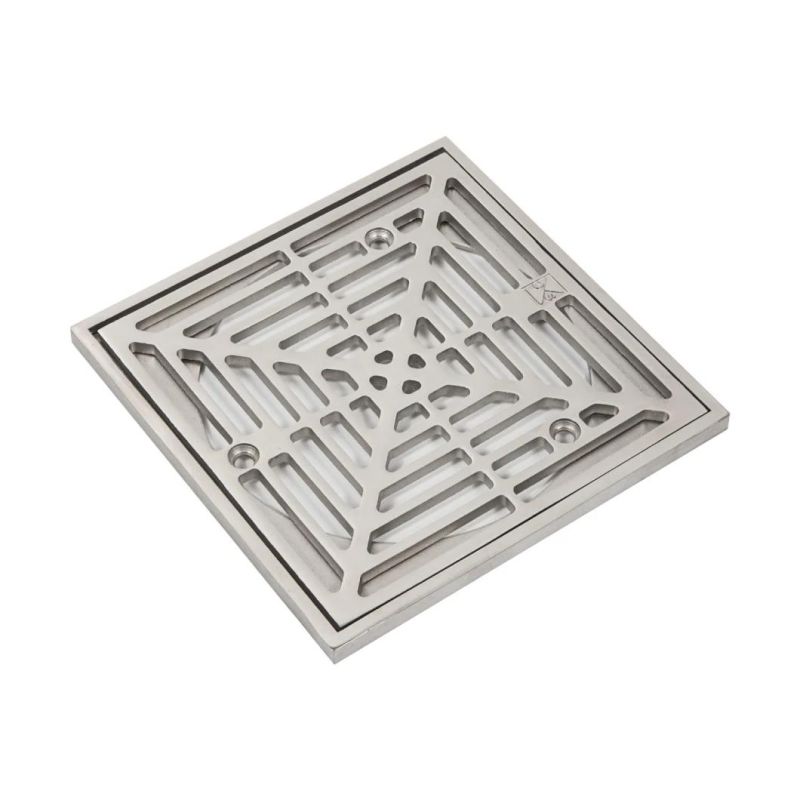 Zinc Alloy Nickel Brushed 4" Square Shower Drain