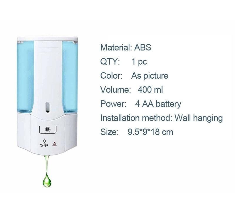 Built-in Infrared Smart Sensor 400ml Wall Mounted Automatic Liquid Soap Dispenser Touchless Hand Sanitizer Gel Dispenser