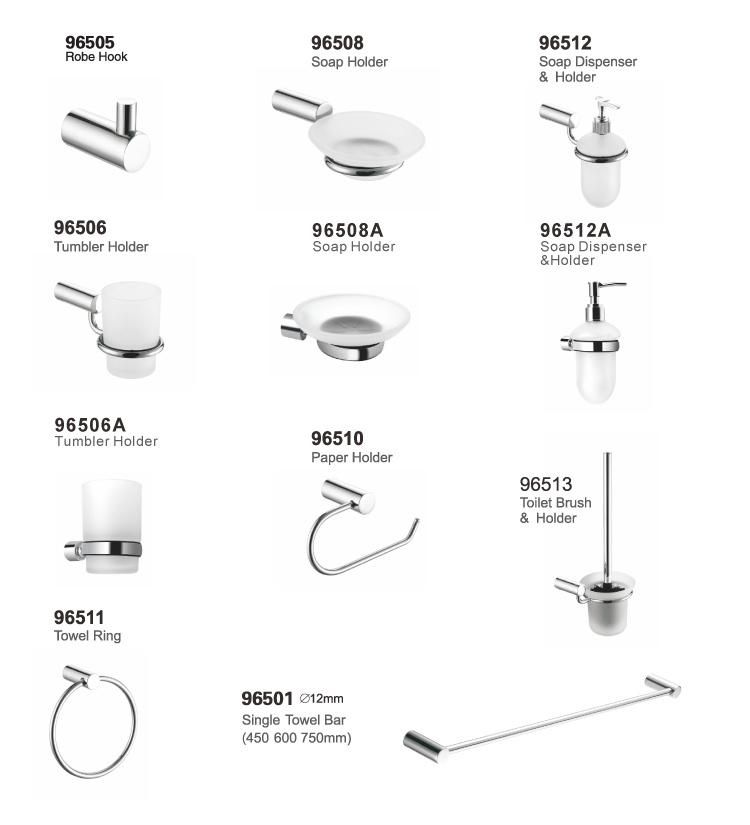 Bathroom Accessory Sets Towel Rack Toilet Brush Tissue Holder Cheap Sample Available Chrome Hotel Washroom Toilet Accessories 6 Piece Bathroom Accessories