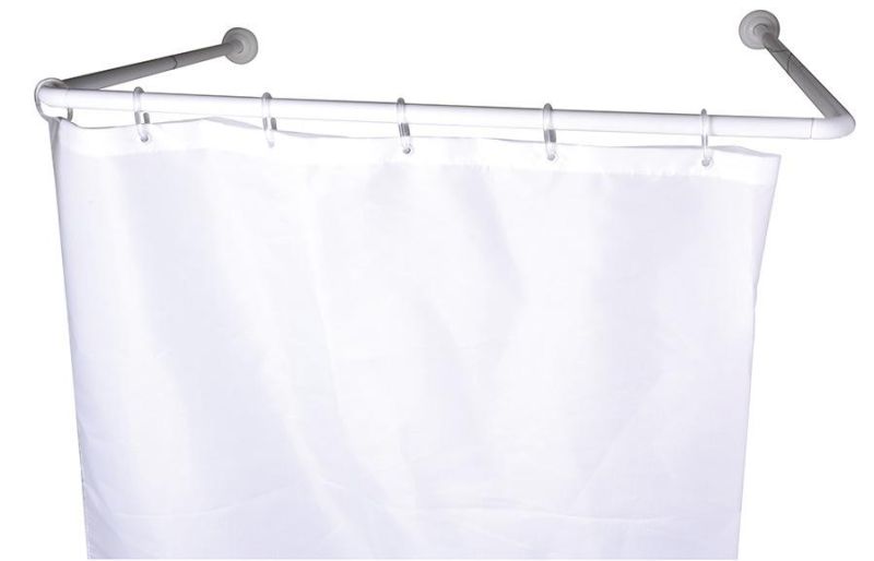 Aluminum U Shape White Shower Curtain Rod