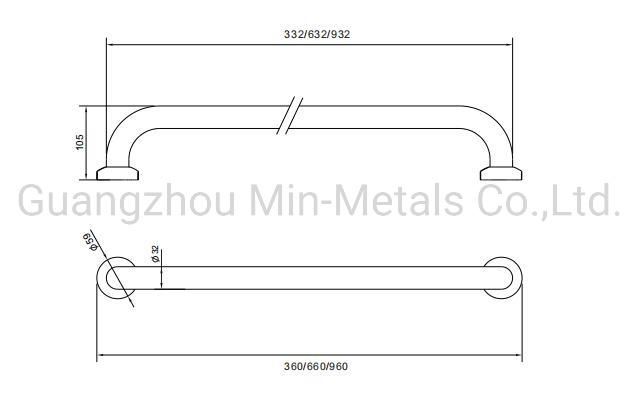 Stainless Steel Round Shape Straight Handrail Safe Grab-Bar (Polished/Brushed) Mx-GB406