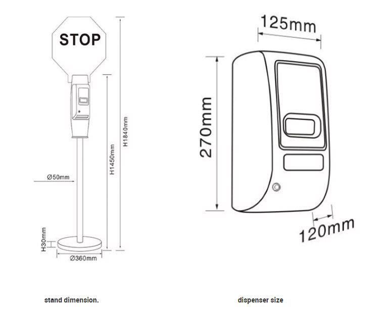 Movable Automatic Touchless Hand Sanitizer Gel Dispenser Stand