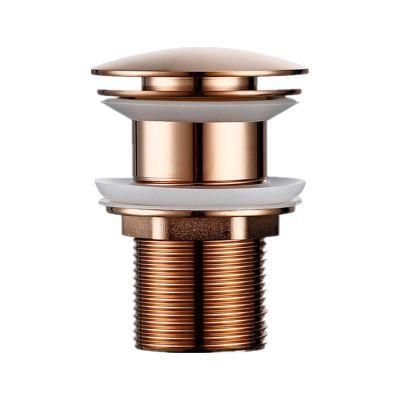 Rose Golden for Basin Pop up Drainer Bathroom Drain Without Overflow