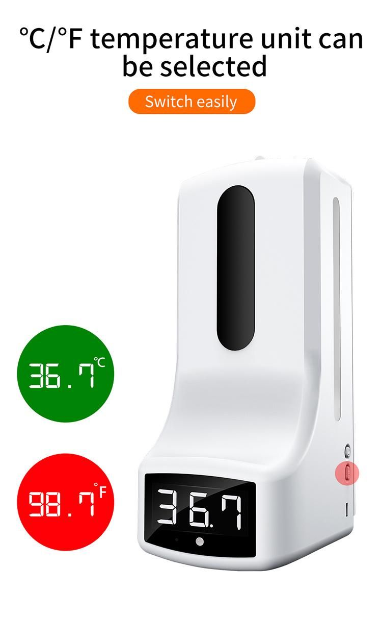 Automatic Hand Sanitizer Alcohol Disinfection Soap Dispenser Thermometer