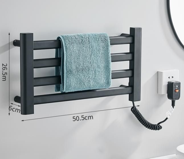 Wall Mounted Towel Warmer Dryer Rack for Bathroom Towel Radiator Black Towel Rack Rail Bar Holder Hanger Ladder Electric Heated Towel Rack