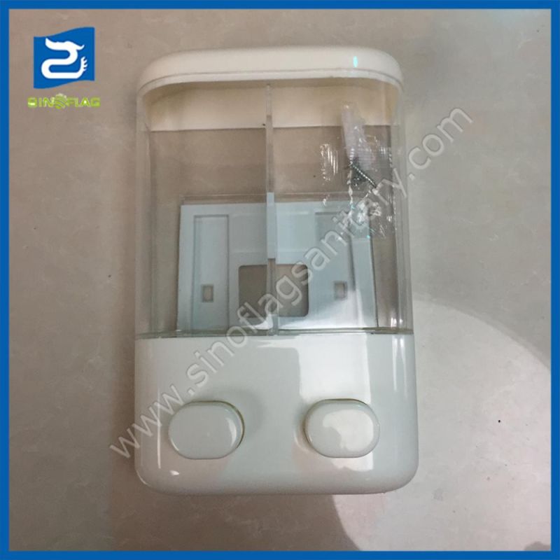 Refillable Plastic Manual Hand Washing Foam Double Soap Dispenser for Hospital Anti Virus