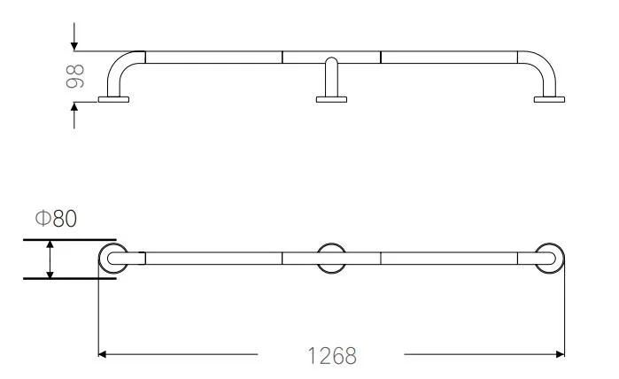 Stainless Steel with Nylon Non-Slip Safety Grab Bar Handrail