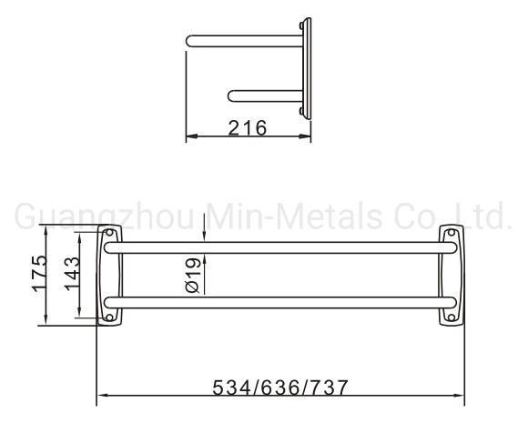 Stainless Steel Simple Double Towel Rack Mx-Tr05-101
