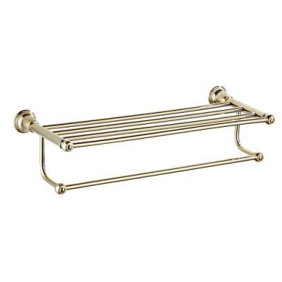 Yundoom OEM Single Layer 304 Stainless Steel Mirror Polished Wall Mounted Towel Rail Bar Bathroom Towel Holder