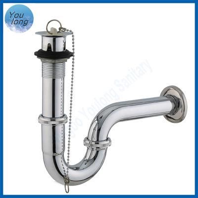 Chrome Plastic Drain and P-Trap Set for Bathroom