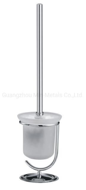 Brass Standing Toliet Brush Holder with Glass Cup Mx-Ls94A