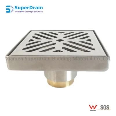 Square Bathroom Shower Floor Grate Concealed Trap Drains