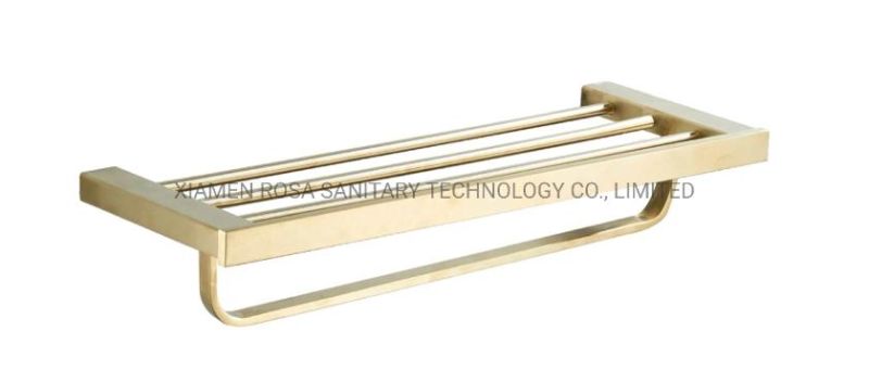 Basics Modern Bathroom Towel Bar Rack, Gold