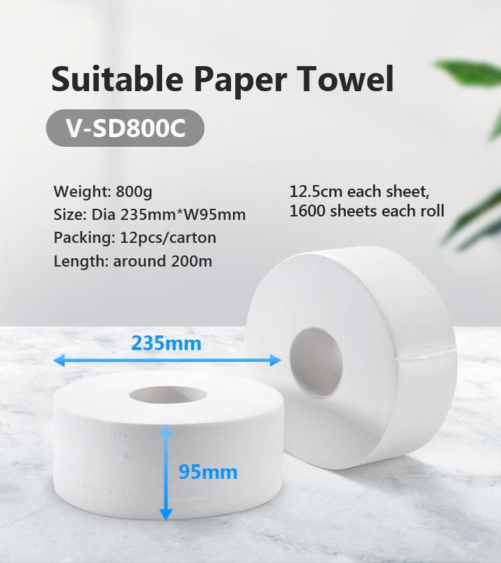 Generous Design Toilet Jumbo Paper Dispenser Dispensador De Tejido Jumbo for Restaurant Airport