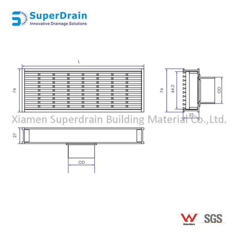 Sdrain Wedge Wire Grate with UPVC Channel Invisible Drain