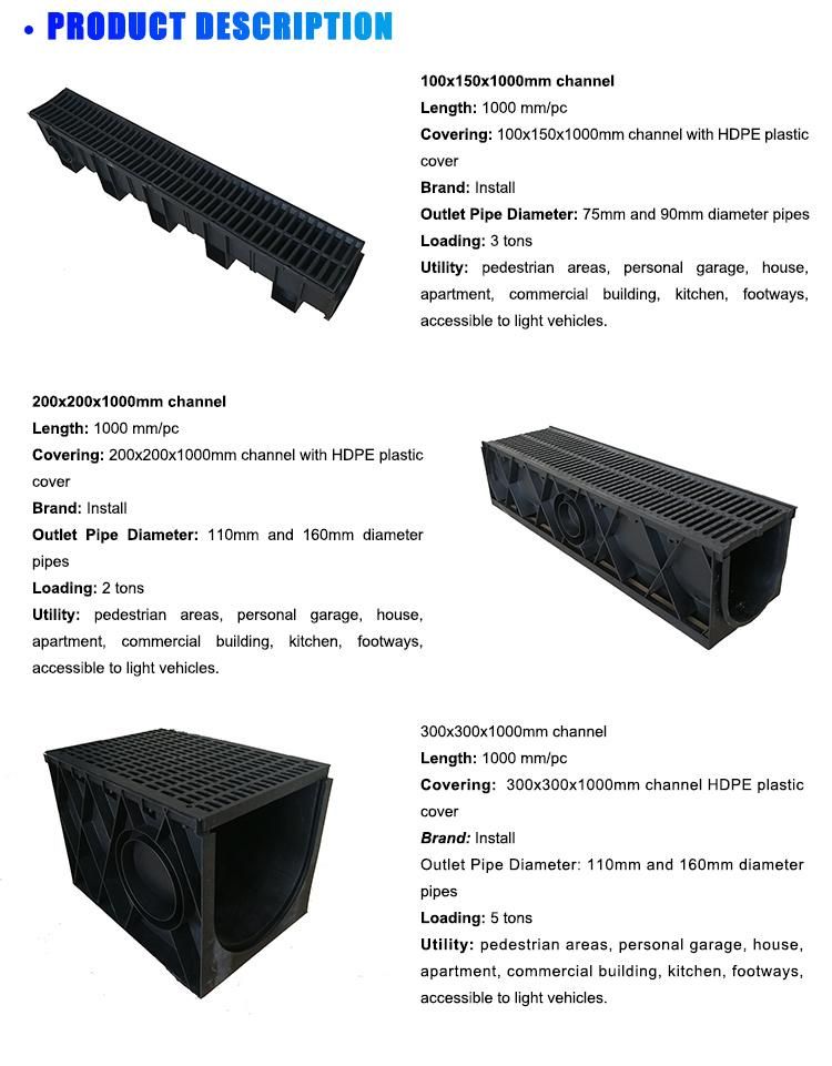 Plastic HDPE Linear Drain