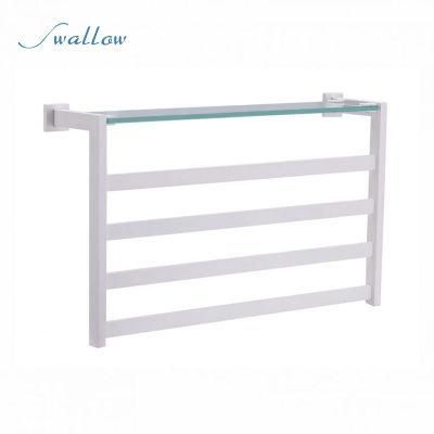 Traditional Glass Shelf with Electric Towel Warmer Rail