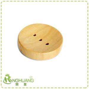 Custom Made Natural Round Solid Beech Wood Dry Soap Holder Soap Dish for Showers 008