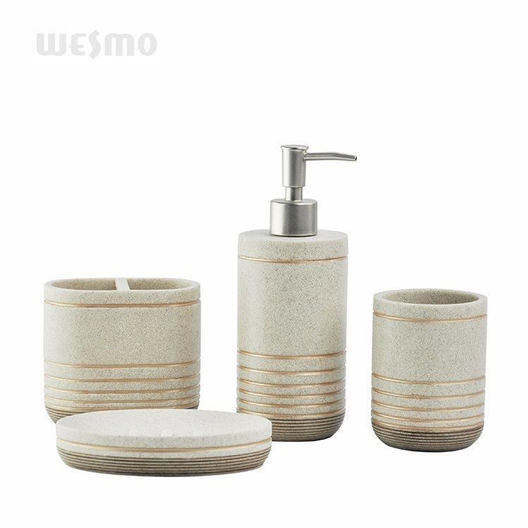 Elegant Design of Polyresin Bathroom Accessory 4-Piece Sets